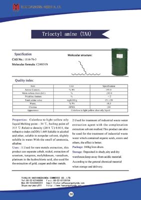 Chemical Intermediate Amines, Tri-C8-10-Alkyl,Extractant Agent,mine chemicals supplier